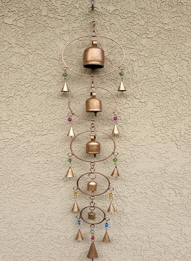 MIRAMAYEE Metal Array of Bells Wind Chime for Home Decoration and Gifting (Antique Gold Hanging) - Image 4